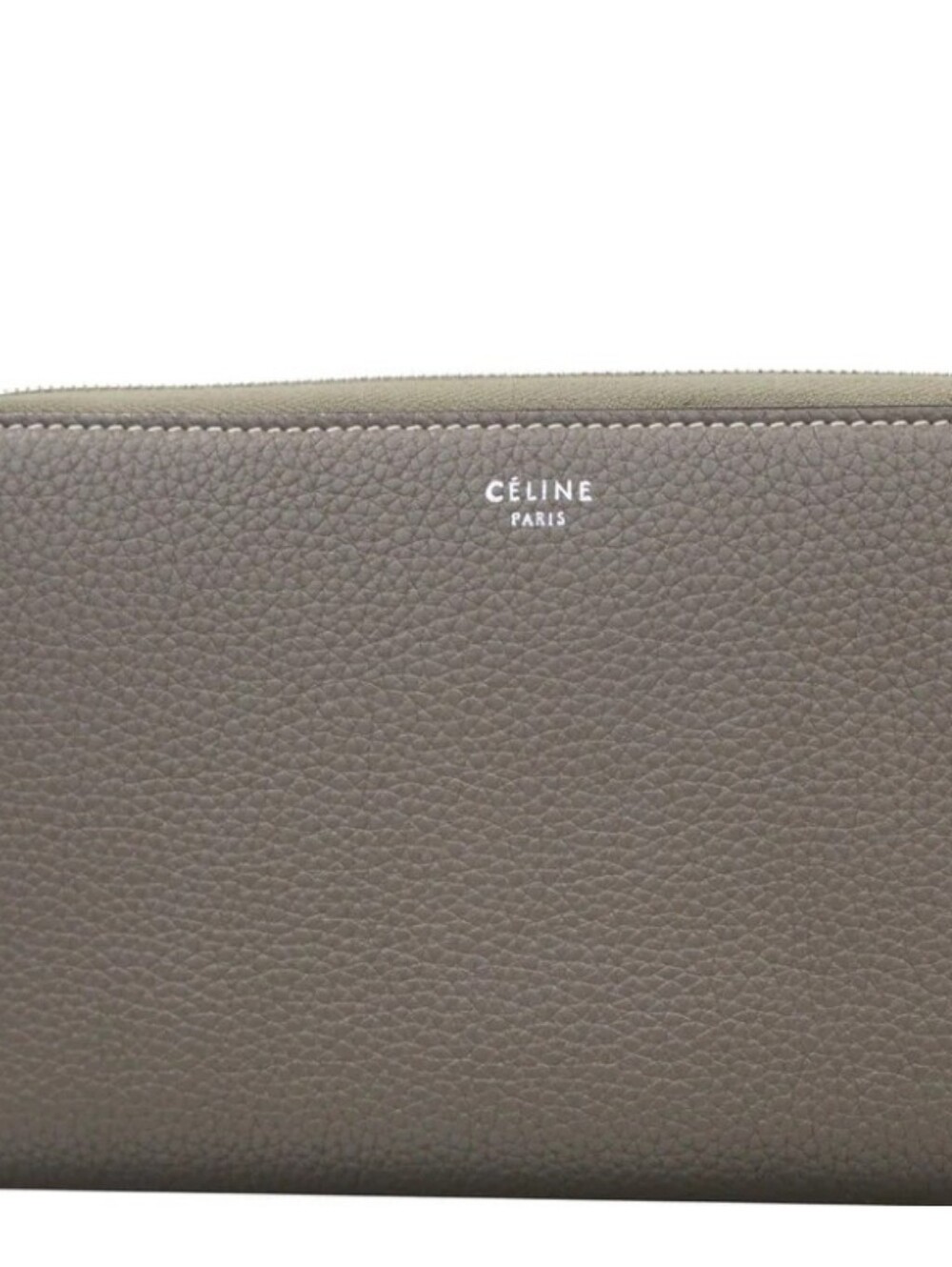 Celine taupe pebbled leather pouch